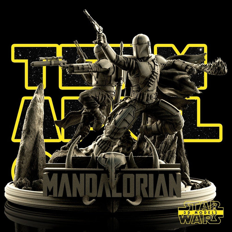 Diorama Base- Mandalorian and Boba Fett Star Wars 3D Models