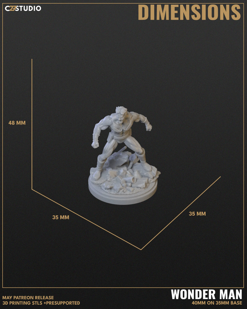 Wonder Man Marvel MCP-compatible resin miniature by C27 Studios - product image 3