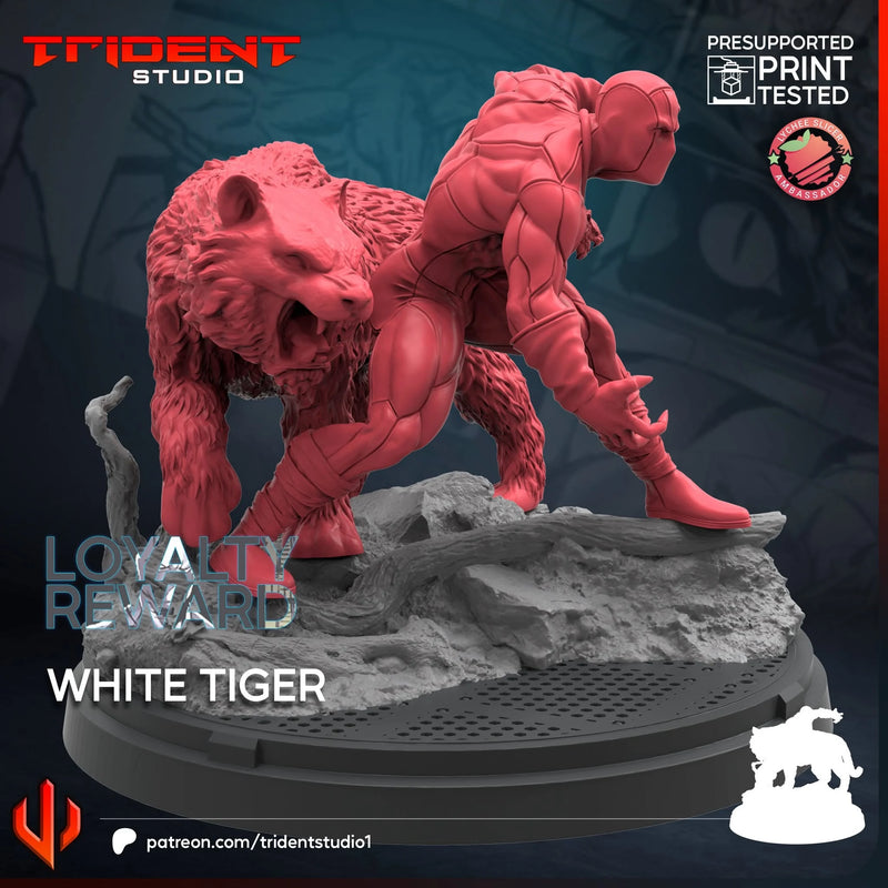 White Tiger Marvel MCP-compatible 40mm resin proxy miniature by Trident Miniatures - product image 3