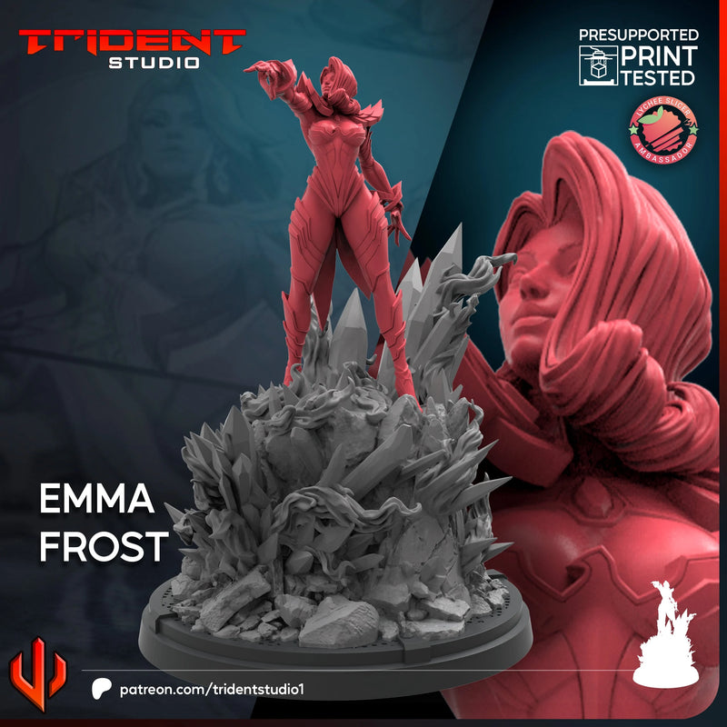 Emma Frost Phoenix Rivals Marvel MCP-compatible 40mm resin proxy miniature by Trident Miniatures - product image 3