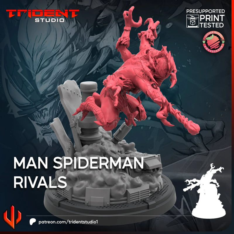 Man Spider Rivals Marvel MCP-compatible 40mm resin proxy miniature by Trident Miniatures - product image 3
