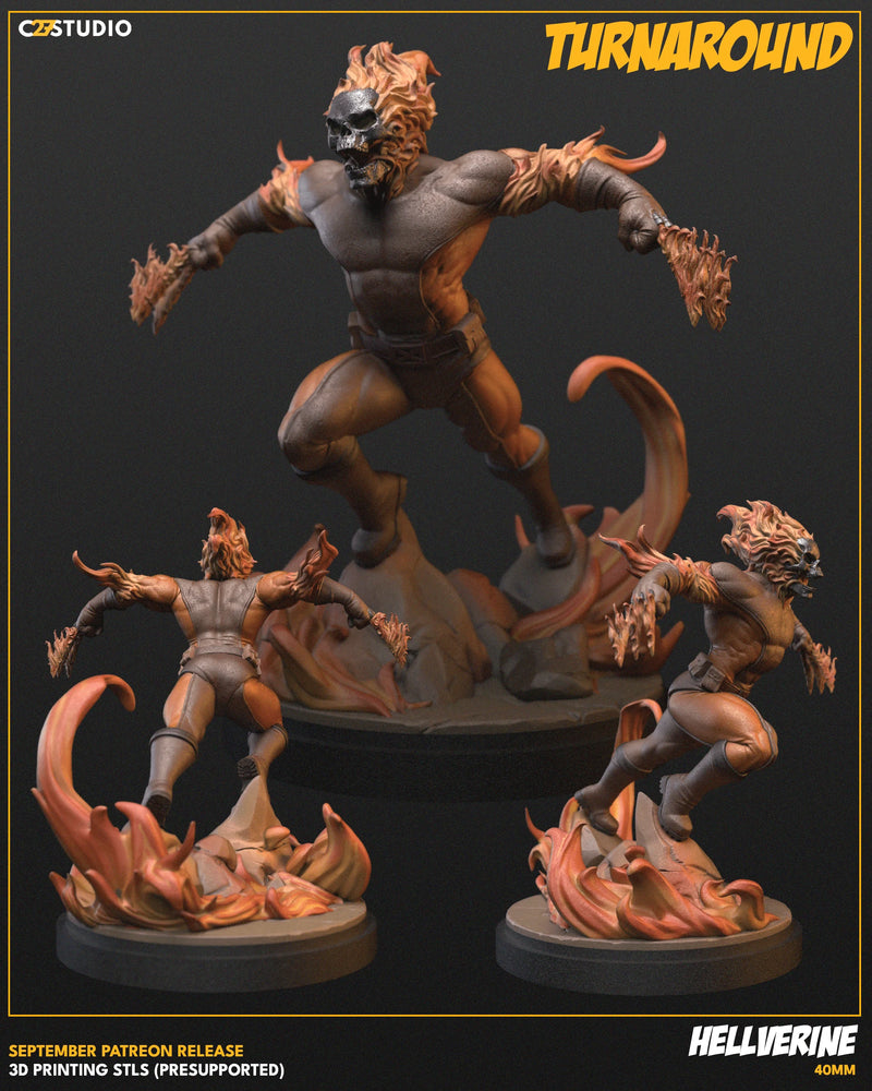 Hellverine (Logan) Marvel MCP-compatible resin miniature by C27 Studios - product image 3