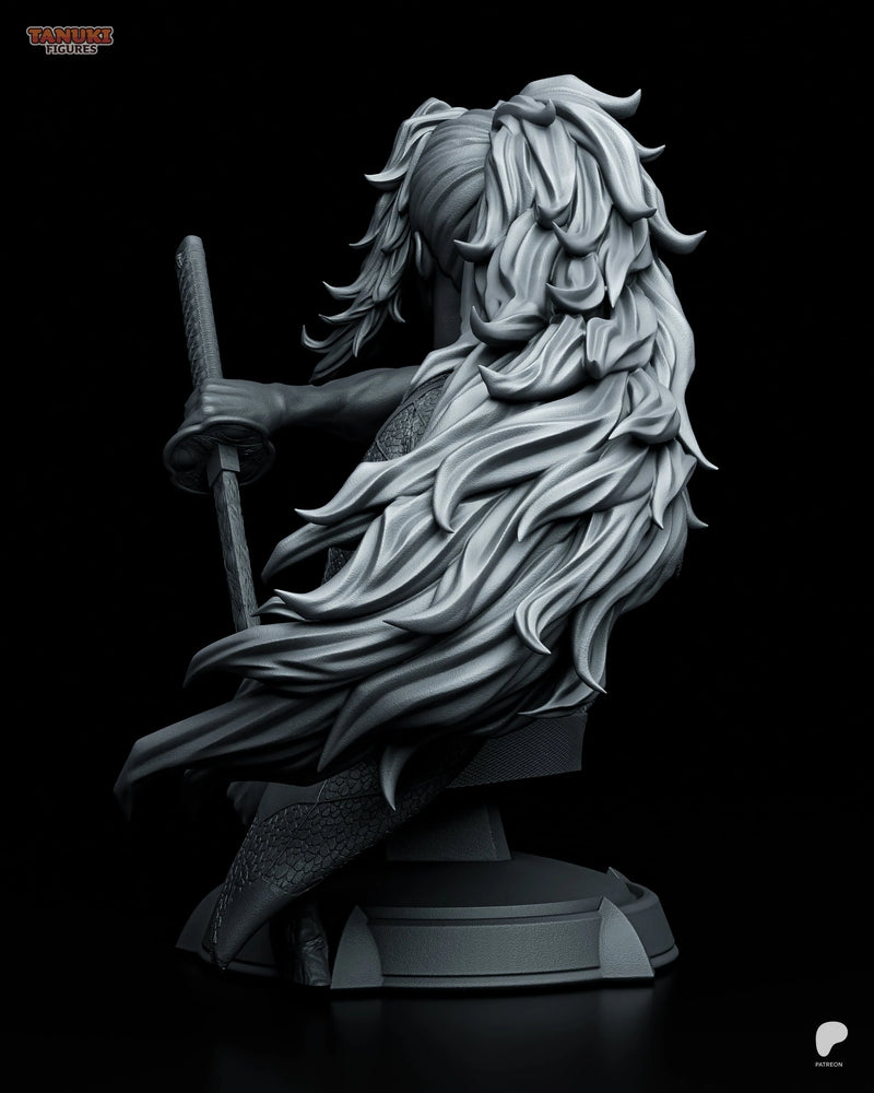 Kokushibo Resin Statue & Bust - Bust view 3