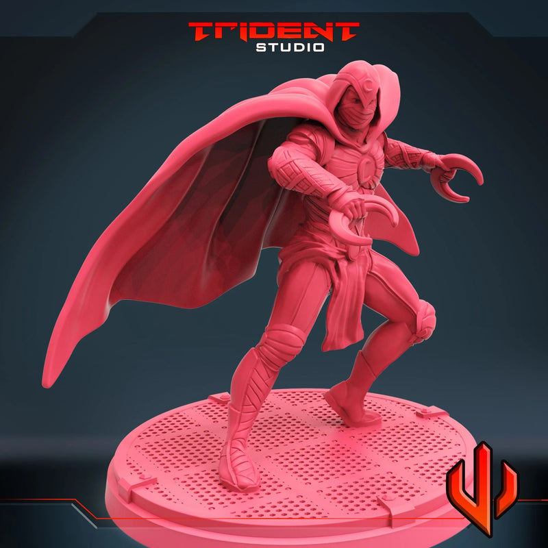 Moon Knight - Sculpt C Marvel MCP-compatible 40mm resin proxy miniature by Trident Miniatures - product image 3