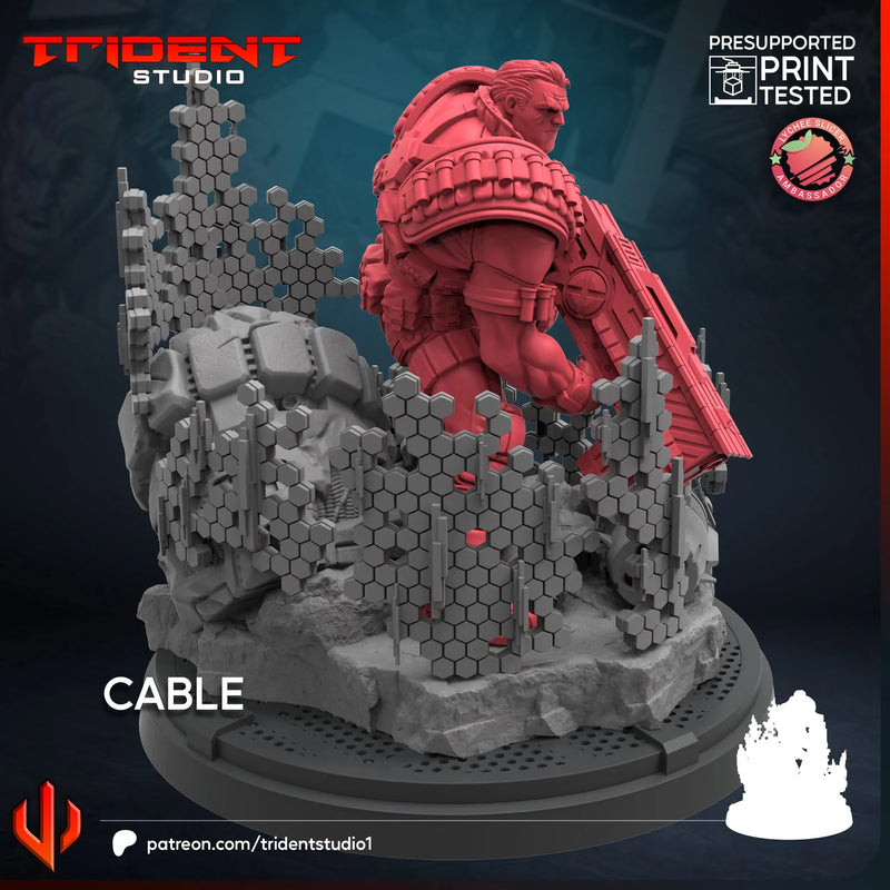 Cable Marvel MCP-compatible 40mm resin proxy miniature by Trident Miniatures - product image 3