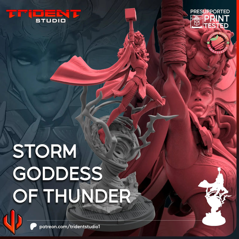 Storm Goddess Of Thunder Rivals Marvel MCP-compatible 40mm resin proxy miniature by Trident Miniatures - product image 3