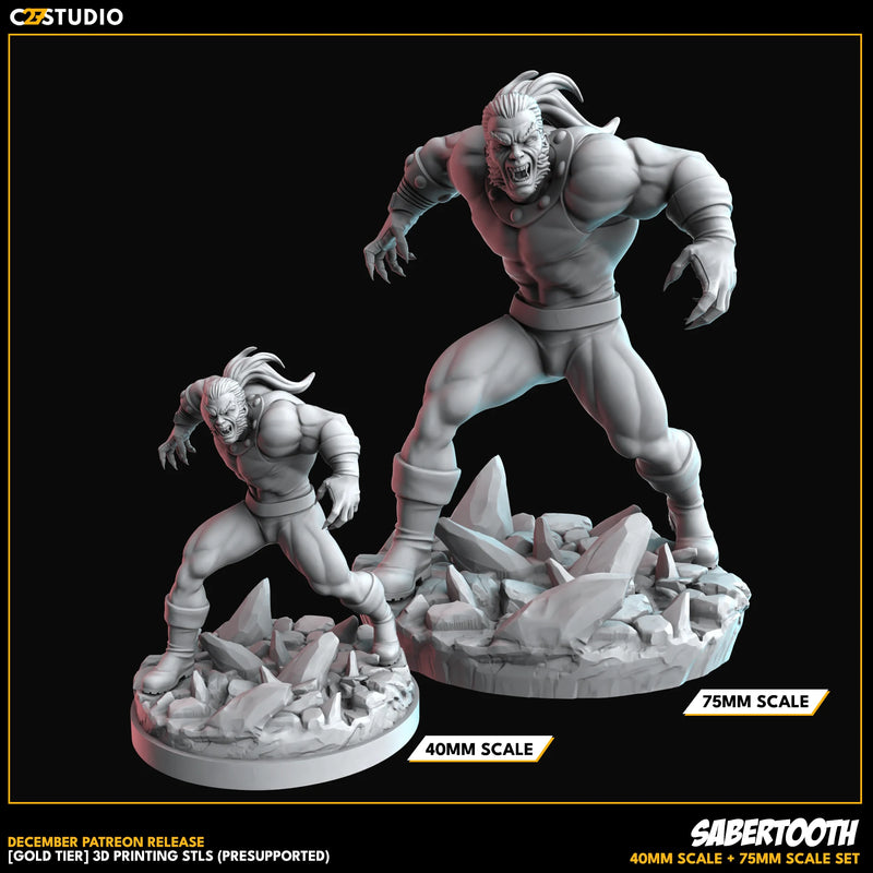 Sabertooth (Dec 2024 Sculpt) Marvel MCP-compatible resin miniature by C27 Studios - product image 3