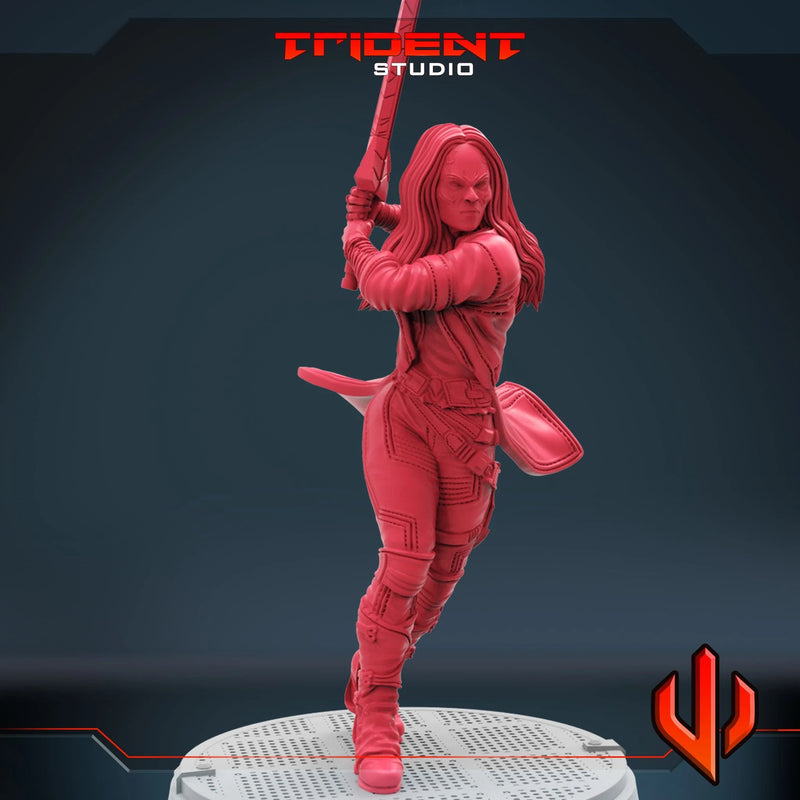Gamora - Sculpt B Marvel MCP-compatible 40mm resin proxy miniature by Trident Miniatures - product image 3