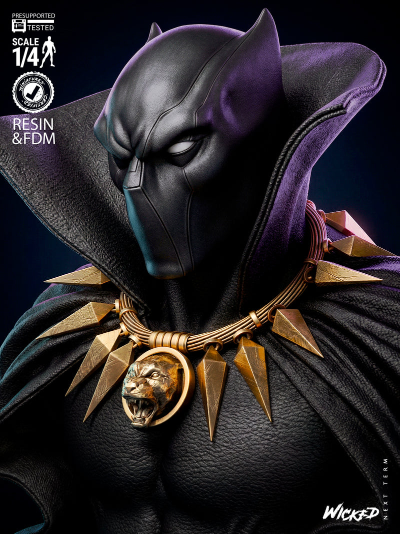 Black Panther Portrait Bust resin bust kit view 3