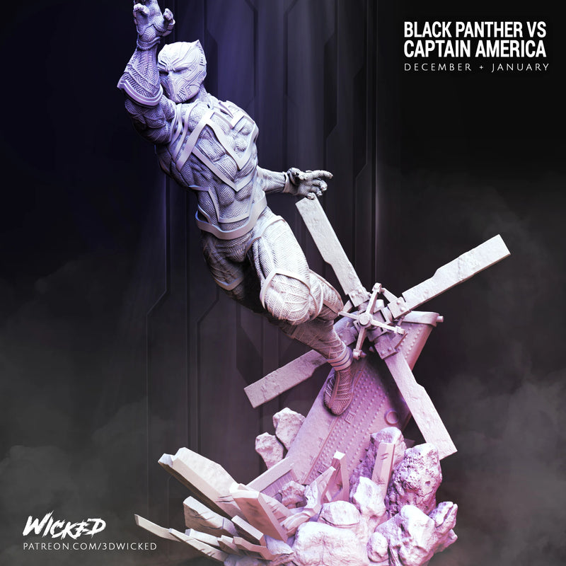 Black Panther Sculpture resin statue kit view 3