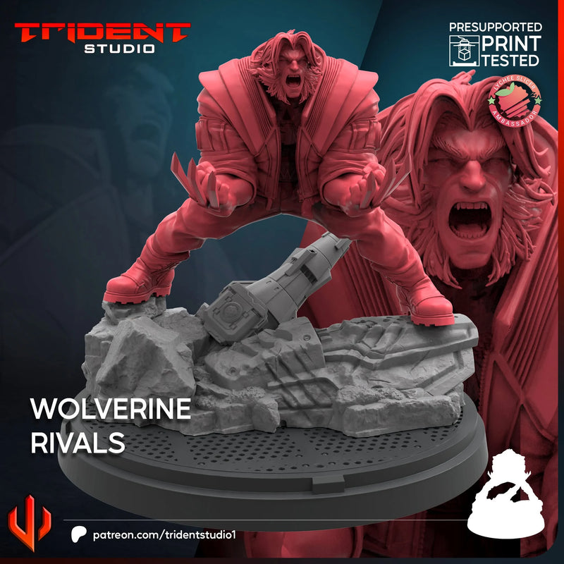 Wolverine Rivals Marvel MCP-compatible 40mm resin proxy miniature by Trident Miniatures - product image 3