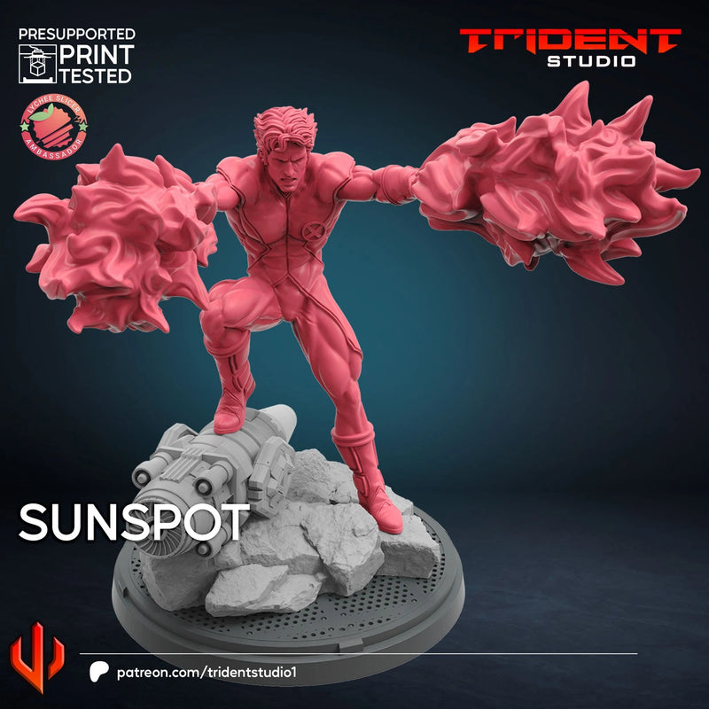 Sunspot Marvel MCP-compatible 40mm resin proxy miniature by Trident Miniatures - product image 3