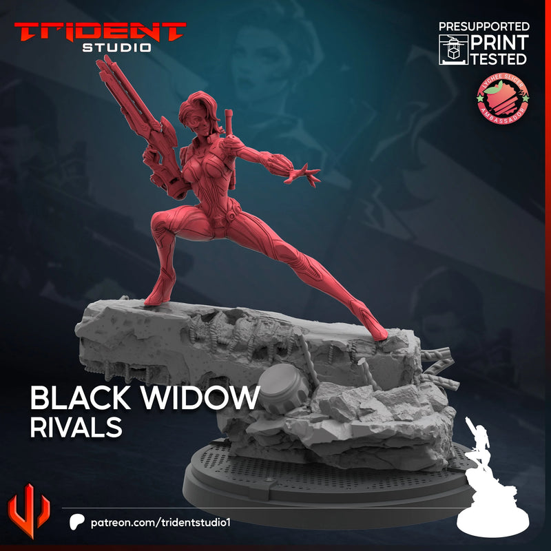 Black Widow Rivals Marvel MCP-compatible 40mm resin proxy miniature by Trident Miniatures - product image 3