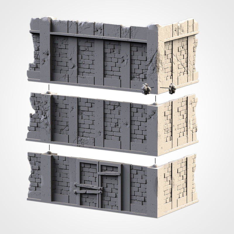 City Ruins WTC Set 01 3D printed terrain view 3