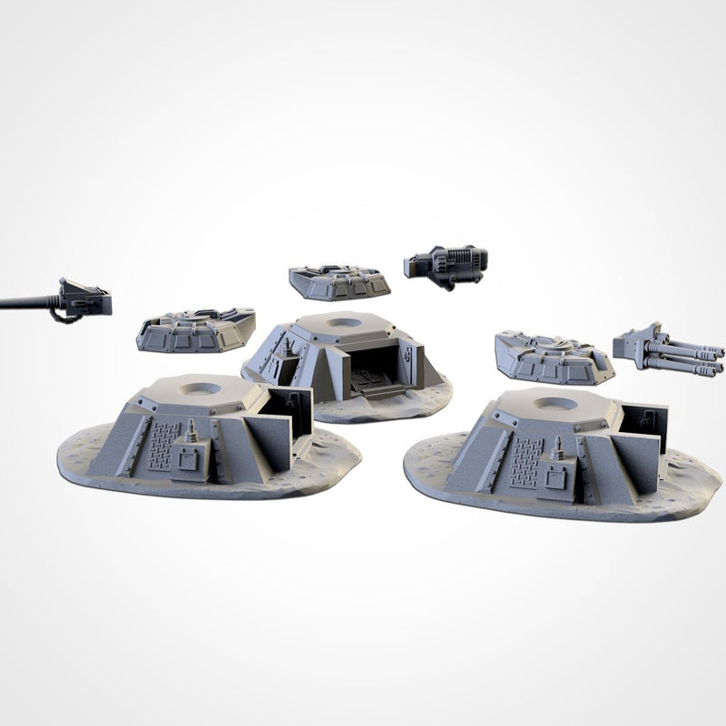 Armed Bunkers 3D printed terrain view 3