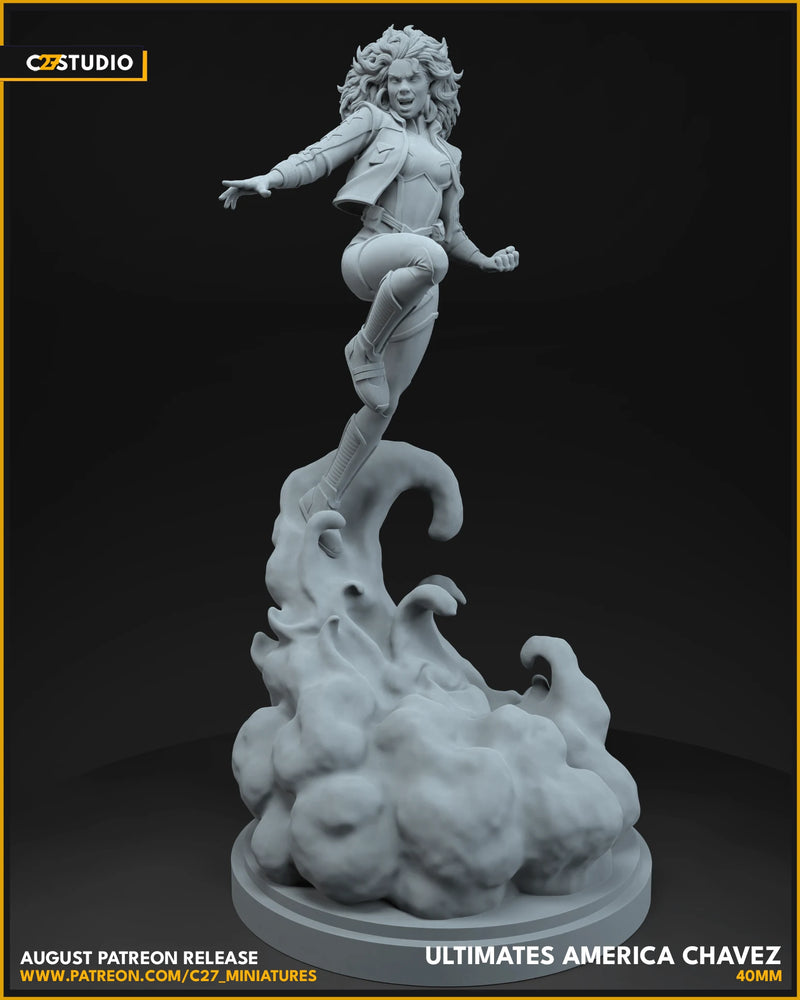 America Chavez (Aug 2025 Sculpt) Marvel MCP-compatible resin miniature by C27 Studios - product image 3