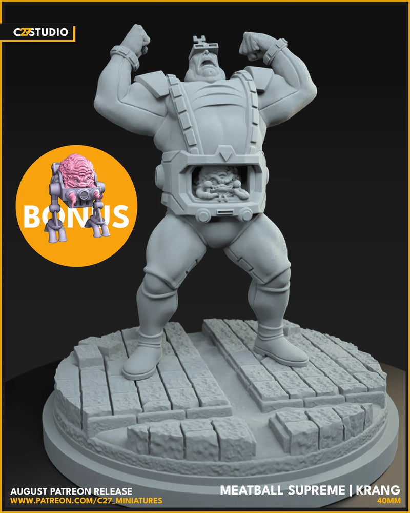 Krang TMNT MCP-compatible resin miniature by C27 Studios - product image 3