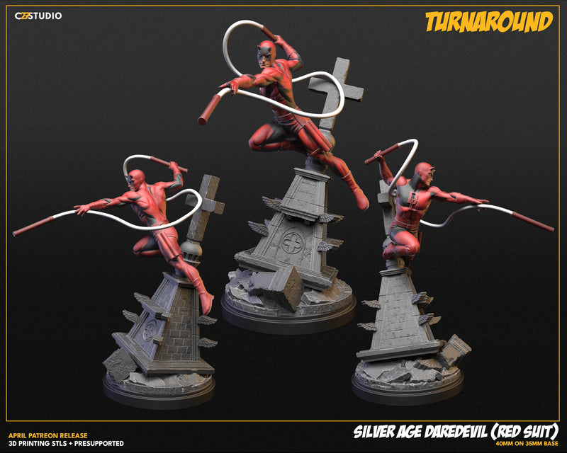 Daredevil (Silver Age) Marvel MCP-compatible resin miniature by C27 Studios - product image 3