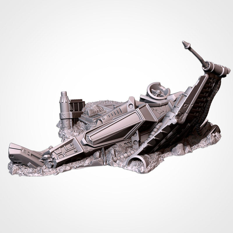 Crashed Spaceships 3D printed terrain view 3