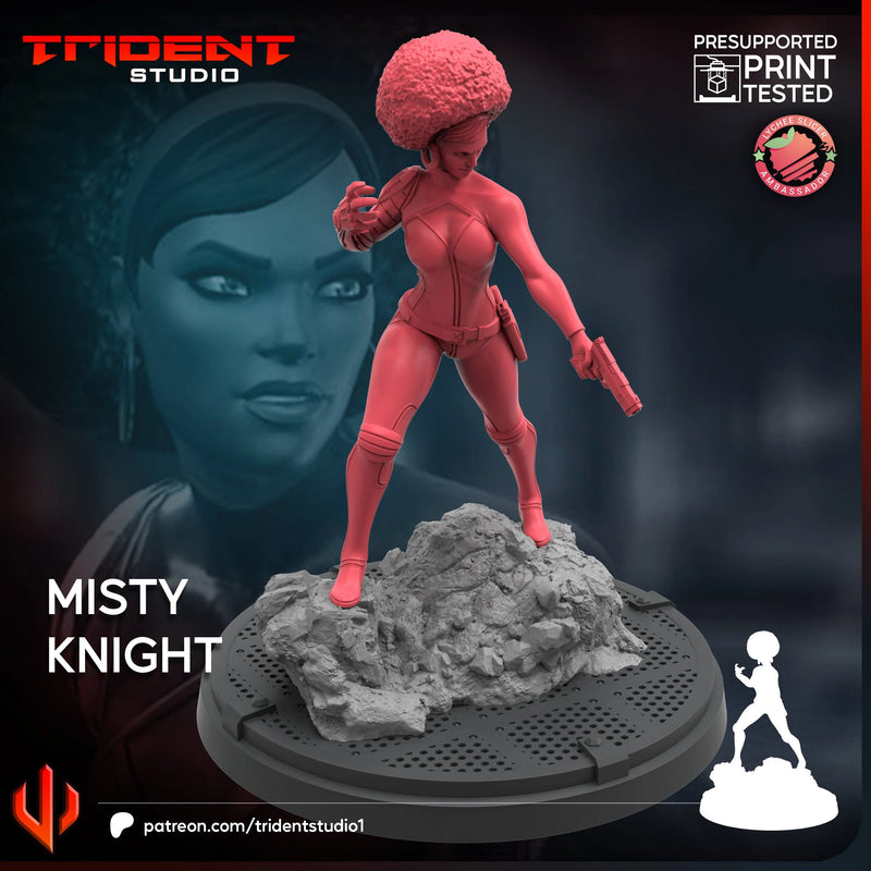 Misty Knight Marvel MCP-compatible 40mm resin proxy miniature by Trident Miniatures - product image 3