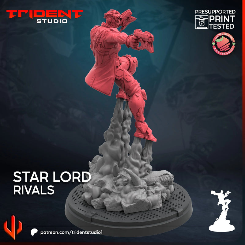 Star-Lord Rivals Marvel MCP-compatible 40mm resin proxy miniature by Trident Miniatures - product image 3