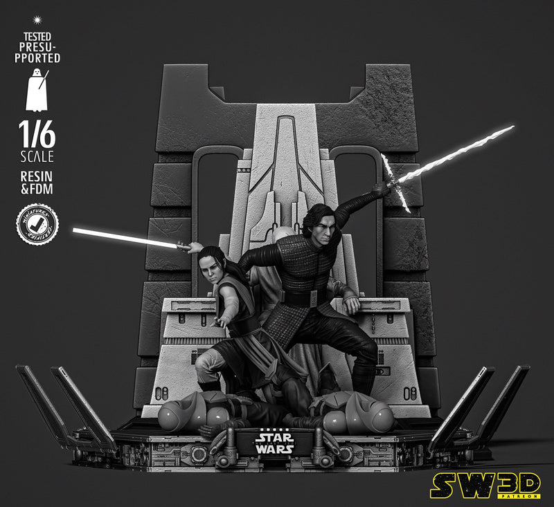 Kylo Ren and Rey Diorama
