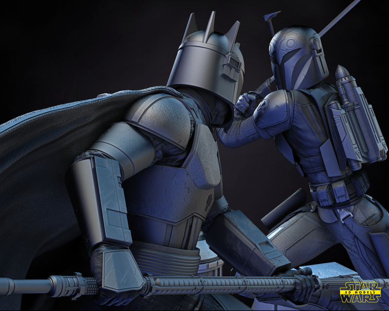 Bo Katan and Moff Gideon DIORAMA BASE