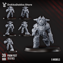 White Megalodon Clan Storm Squad with Jetpacks (x5) - Prime Armored Assault Unit of Space Knights - DakkaDakka Resin Miniature Squad - image 3