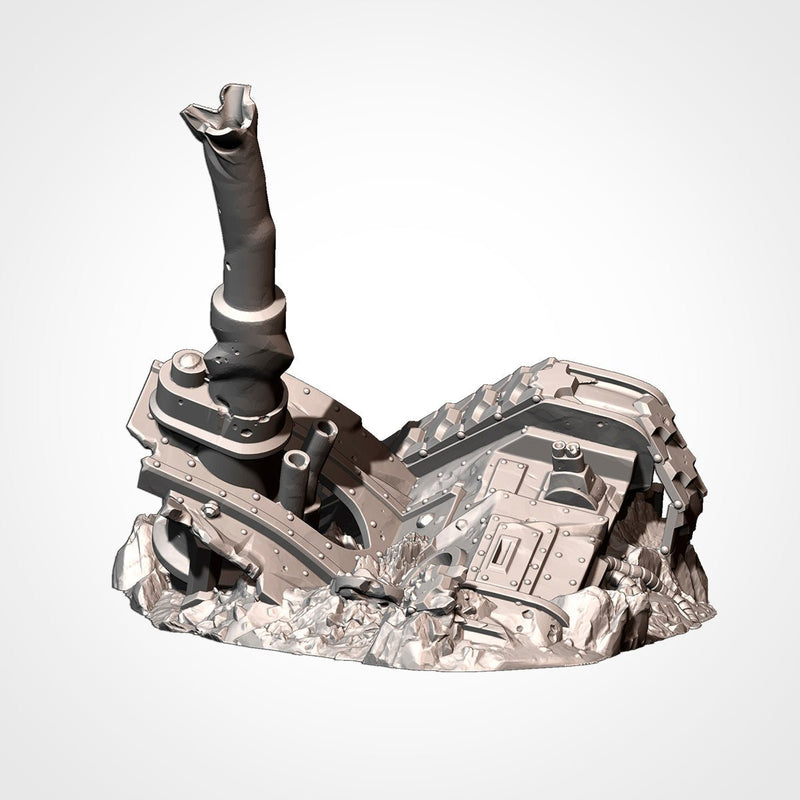 Destroyed Tanks 3D printed terrain view 3