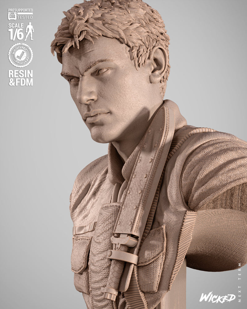 Chris Resident Evil Portrait Bust resin bust kit view 3