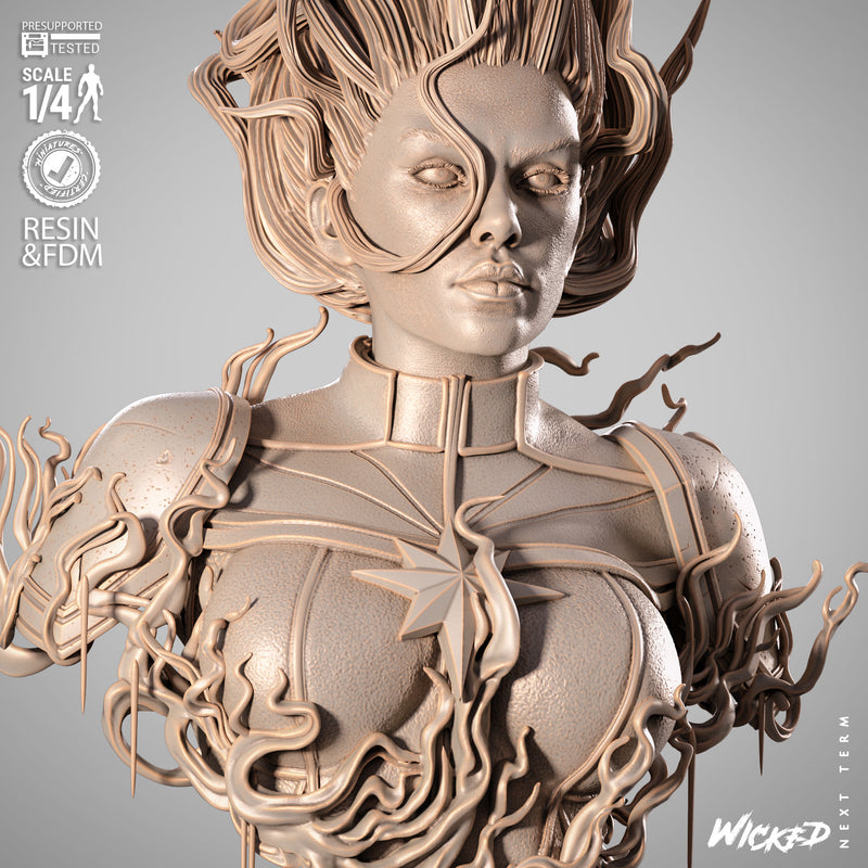 Captain Marvel Portrait Bust resin bust kit view 3
