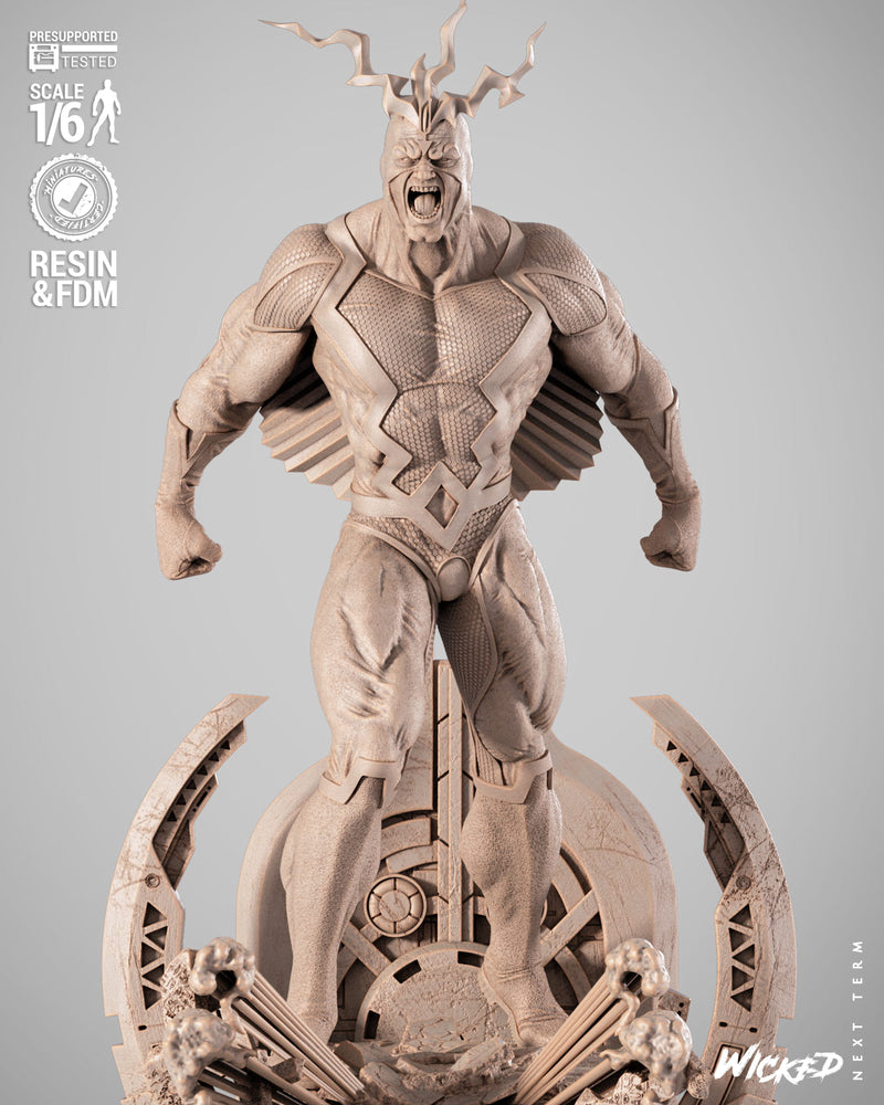 Black Bolt Sculpture resin statue kit view 3