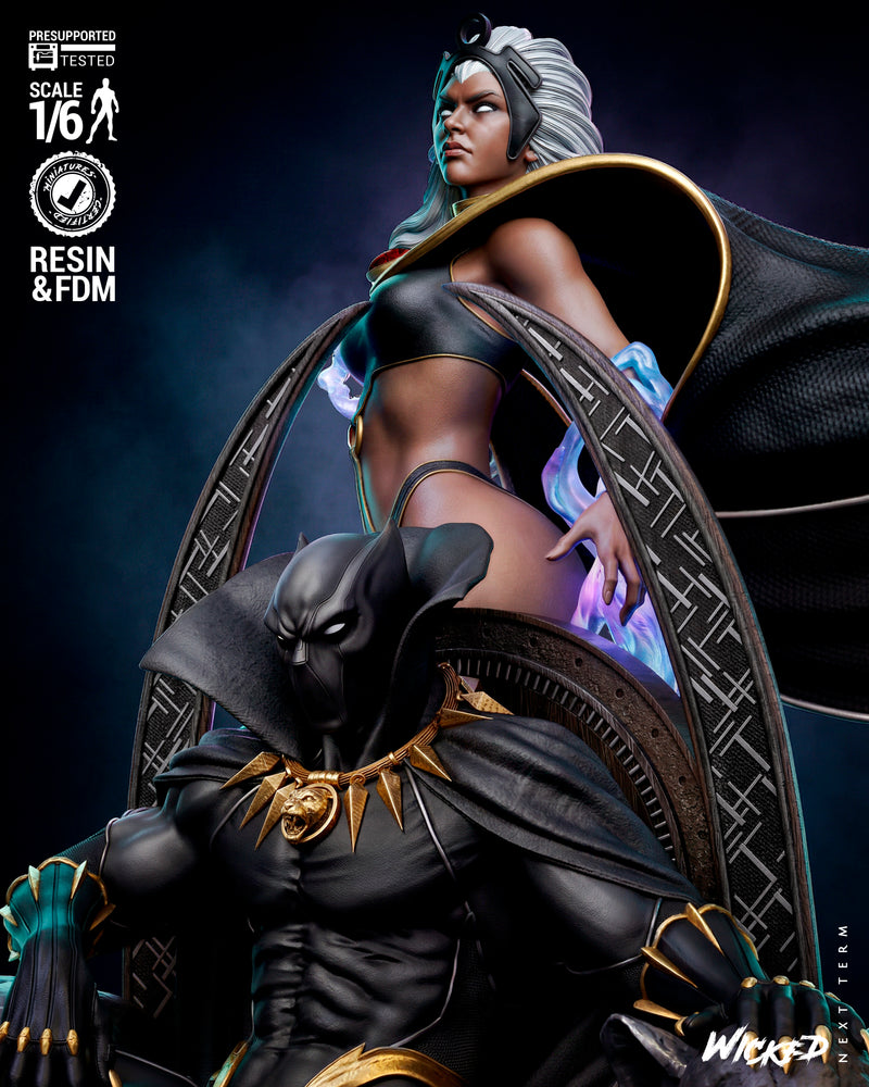 Black Panther and Storm Diorama resin diorama kit view 3