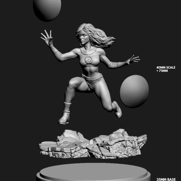 Invisible Woman (Jul 2022 Sculpt) Marvel MCP-compatible resin miniature by C27 Studios - product image 3