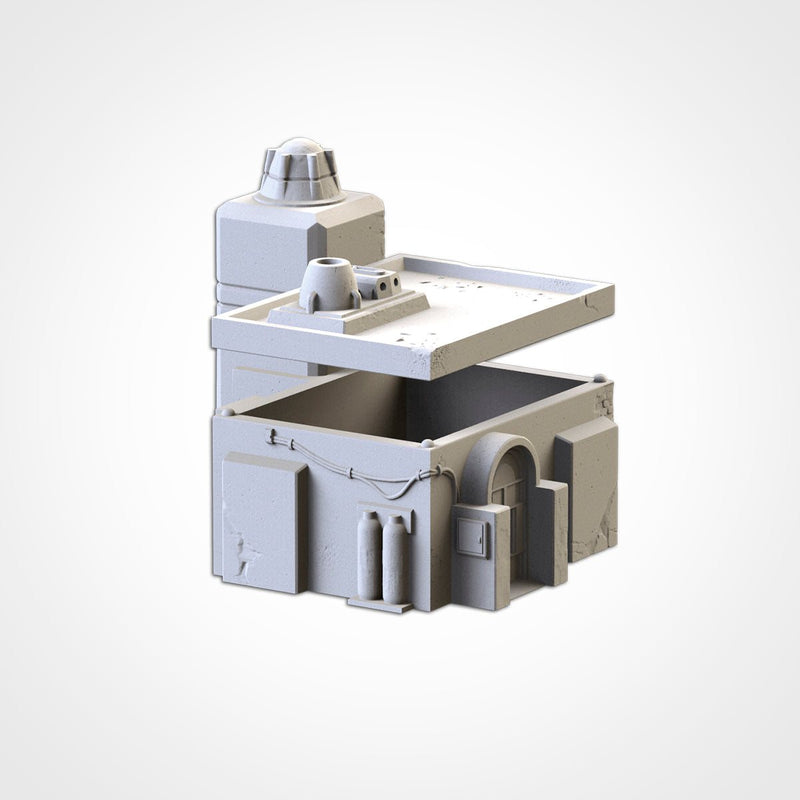 Desert Buildings 3D printed terrain view 3
