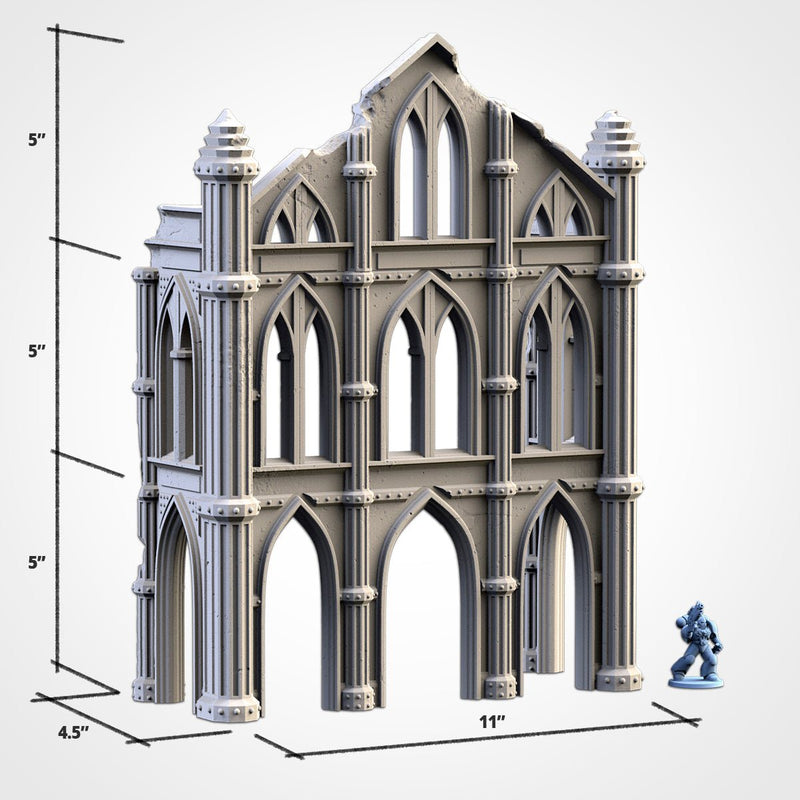 Cathedral Ruins 02 3D printed terrain view 3