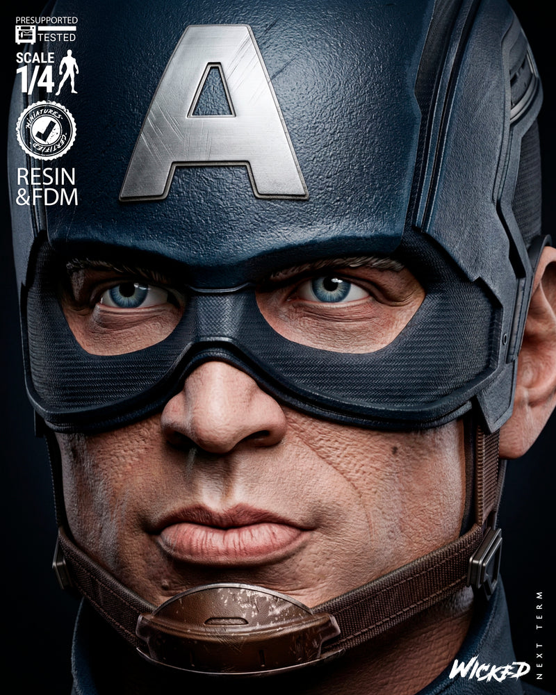 Captain America Winter Soldier Portrait Bust resin bust kit view 3