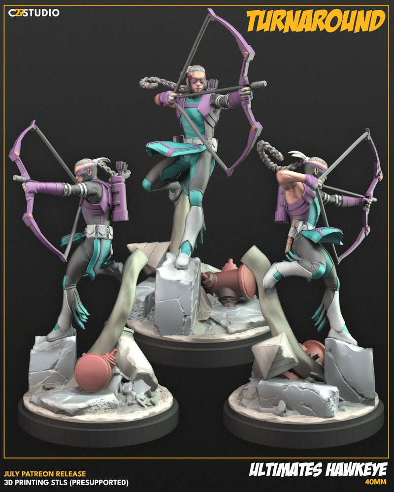Hawkeye (Jul 2025 Sculpt) Marvel MCP-compatible resin miniature by C27 Studios - product image 3