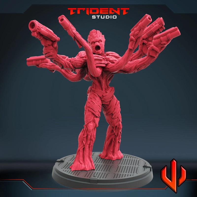 Muscle Gunner Groot Marvel MCP-compatible 40mm resin proxy miniature by Trident Miniatures - product image 3