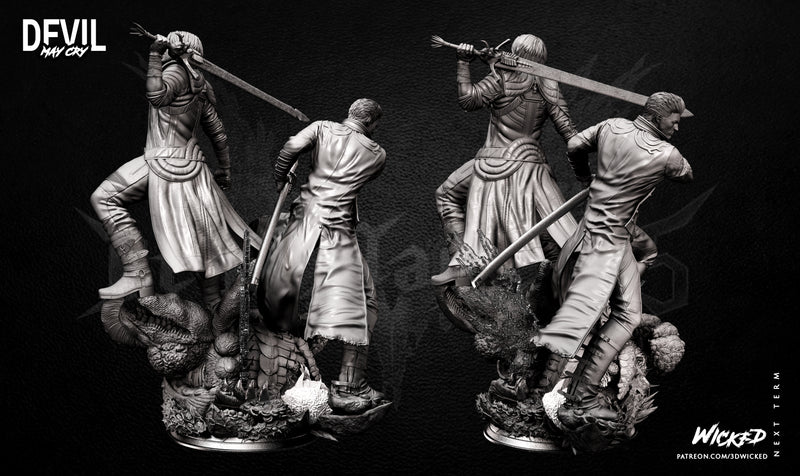 Dante and Vergil Diorama Sculpture resin diorama kit view 3