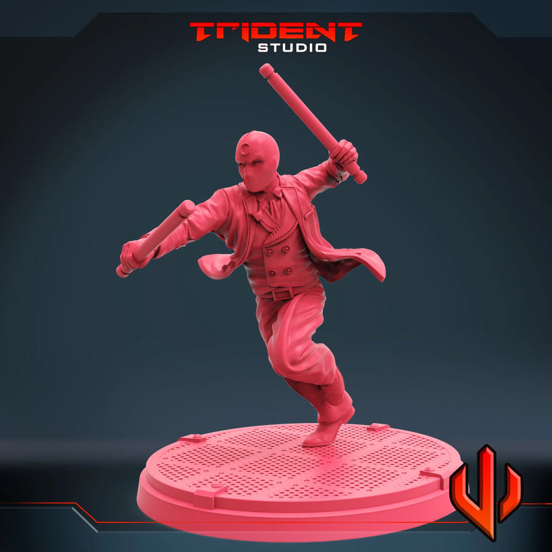 Moon Knight - Sculpt B Marvel MCP-compatible 40mm resin proxy miniature by Trident Miniatures - product image 3