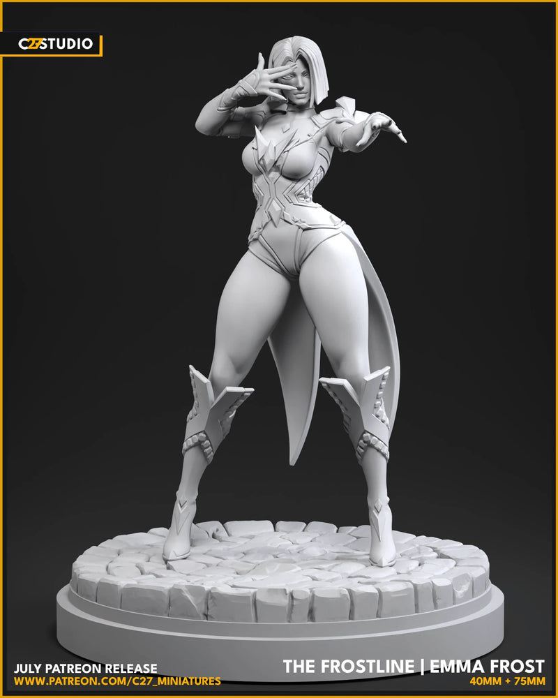 Emma Frost (Jul 2025 Sculpt) Marvel MCP-compatible resin miniature by C27 Studios - product image 3