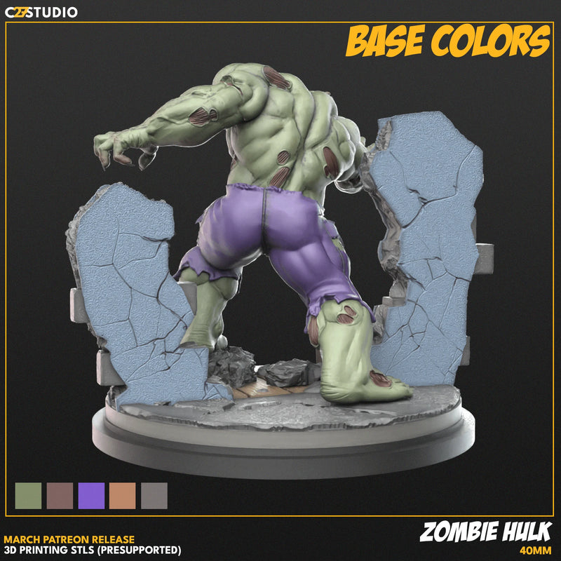 Zombie Hulk Marvel MCP-compatible resin miniature by C27 Studios - product image 3