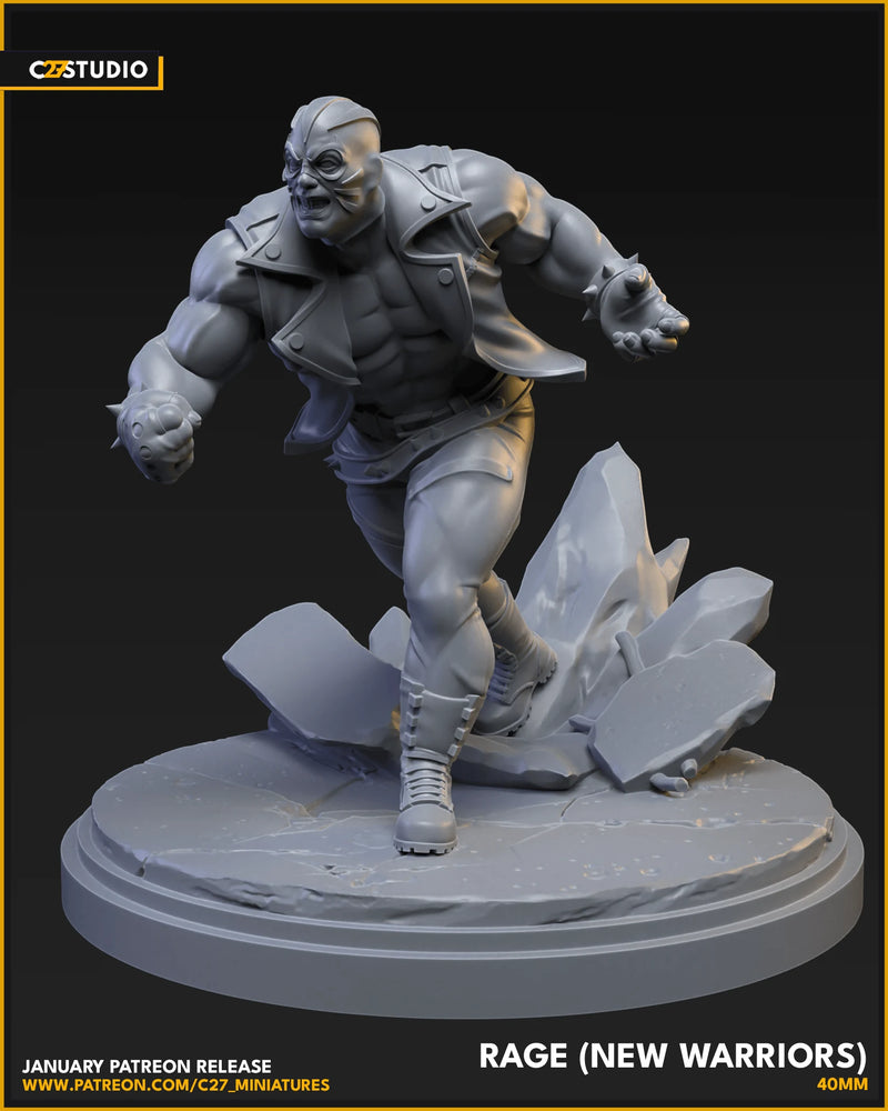 Rage Marvel MCP-compatible resin miniature by C27 Studios - product image 3