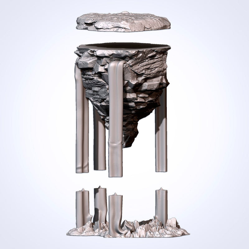 Floating Rocks 3D printed terrain view 3