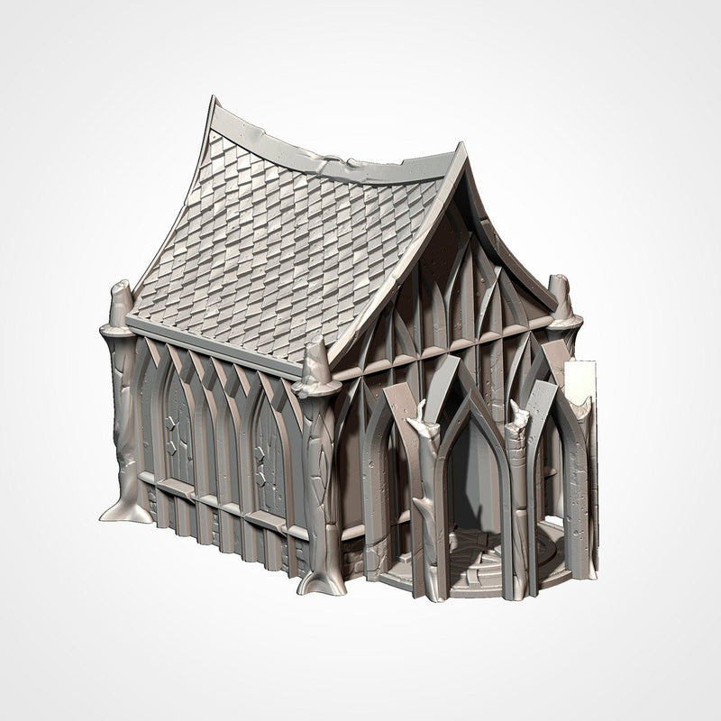 Wood Elf Village 3D printed terrain view 3