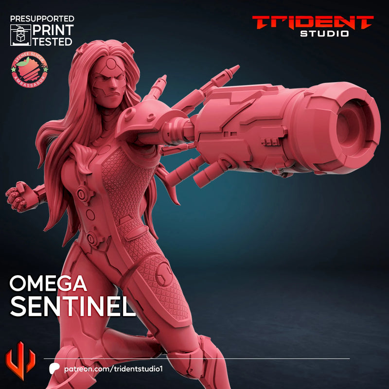 Omega Sentinel Marvel MCP-compatible 40mm resin proxy miniature by Trident Miniatures - product image 3