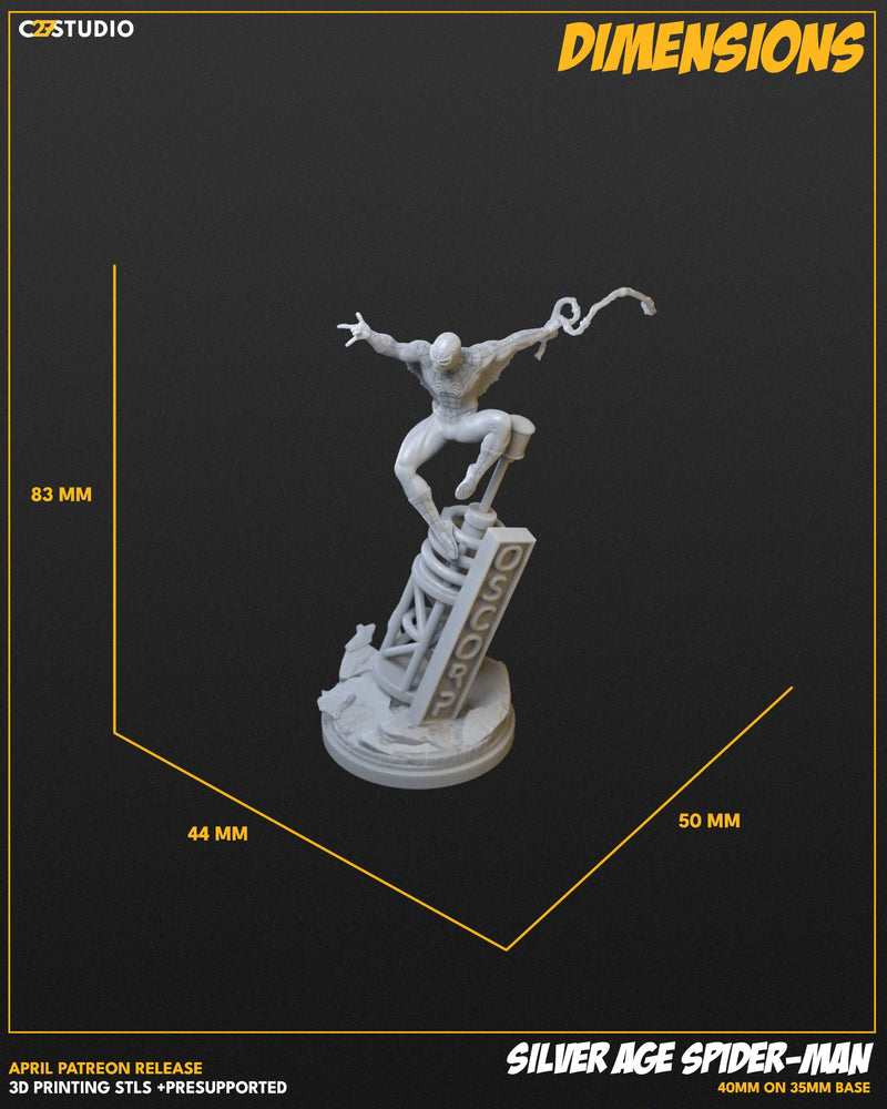 Spider-Man (Silver Age) Marvel MCP-compatible resin miniature by C27 Studios - product image 3