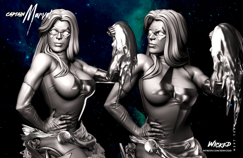 Captain Marvel Bust resin bust kit view 3