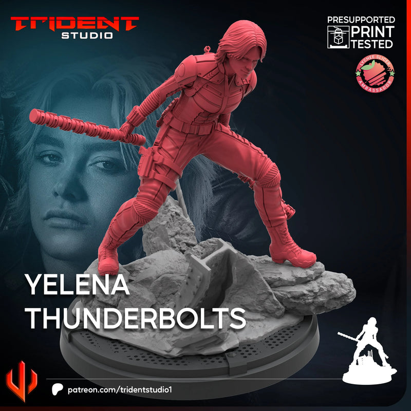 Yelena Thunderbolts Marvel MCP-compatible 40mm resin proxy miniature by Trident Miniatures - product image 3